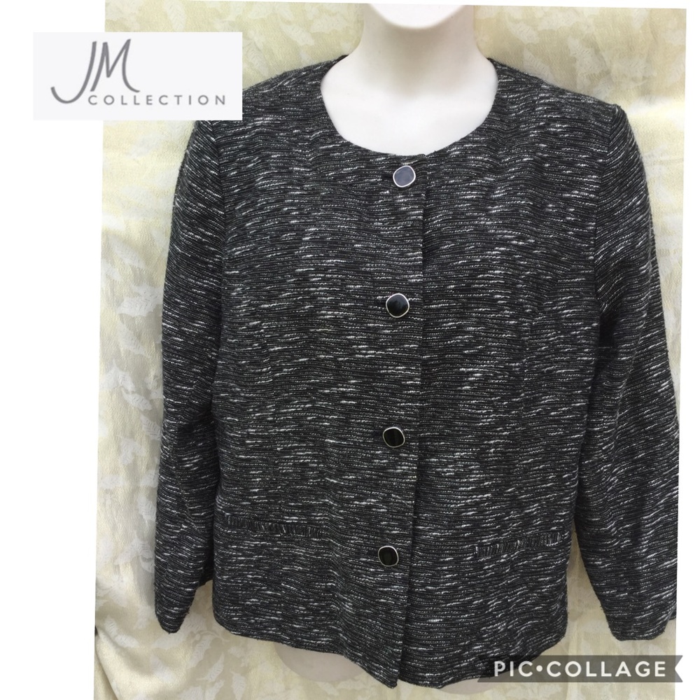 Jm Collection Size 18 Button Down Lined Jacket - image 1